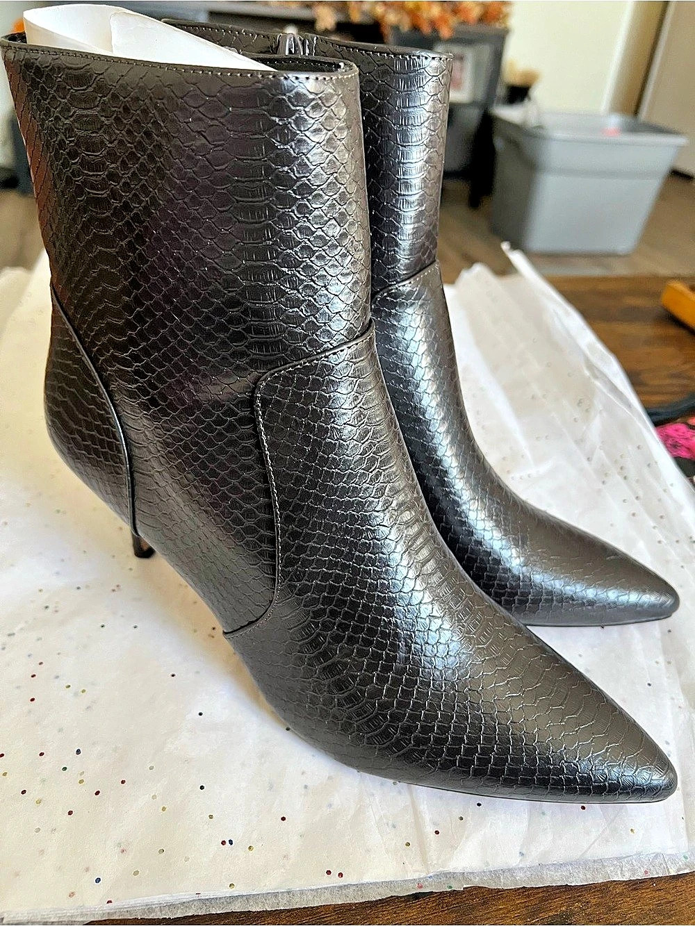 Rebecca Minkoff RM Rebecca Minkoff pointed-toe ankle boots Snake-Embossed Heeled